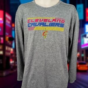 Cleveland Cavaliers Lrg Men Shirt NBA TX3 Cool Long Sleeve Gray Team Logo Shirt